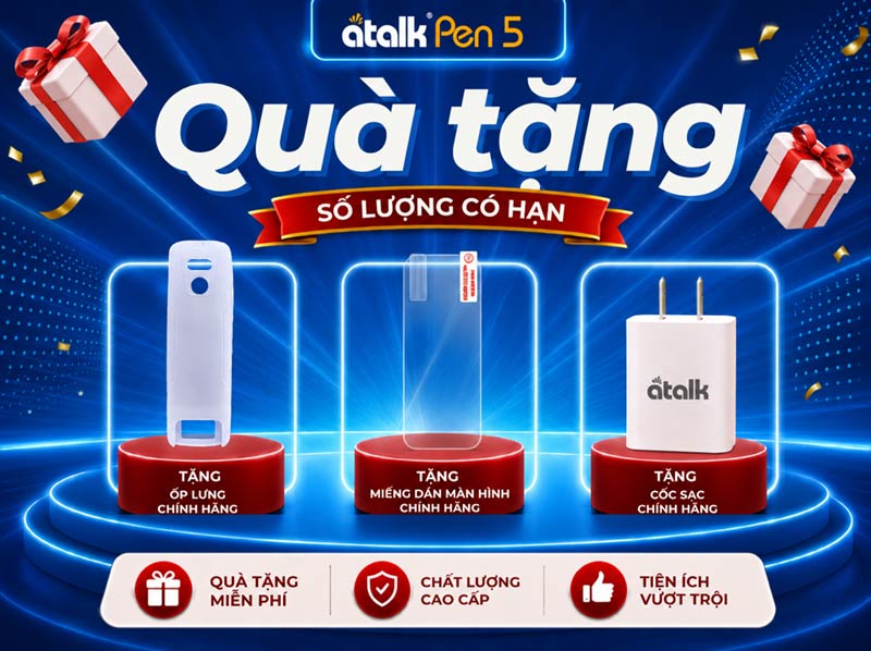 Bộ quà tặng khi mua ATalk Pen 5
