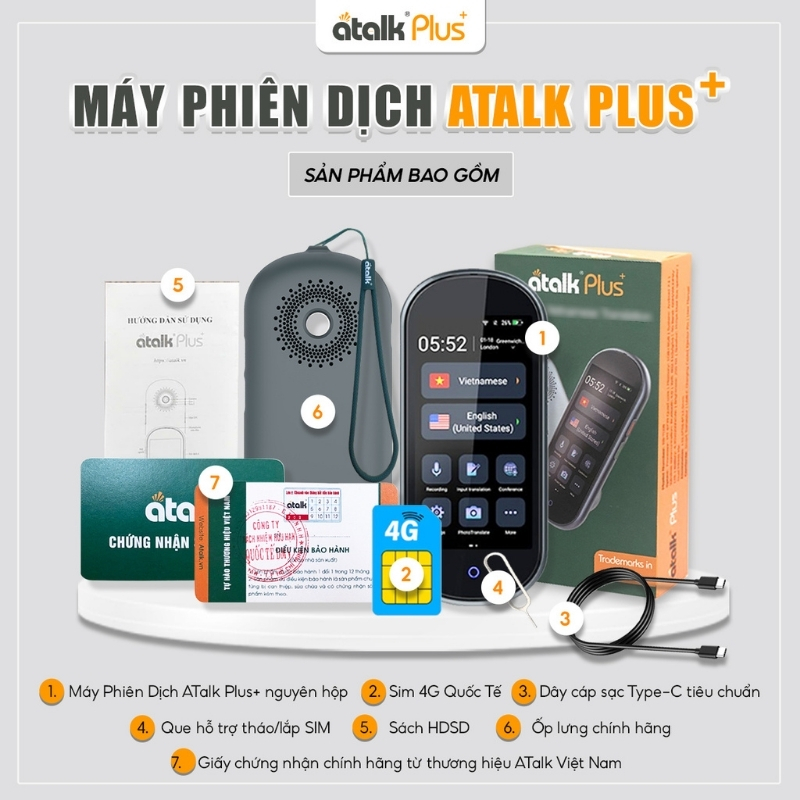 Máy phiên dịch ngôn ngữ Atalk Plus+