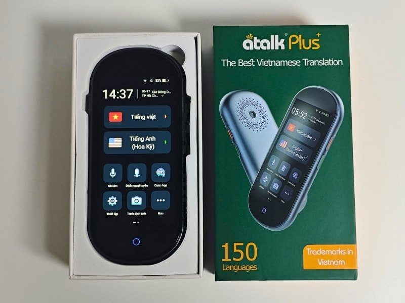 Máy Phiên Dịch ATalk Plus+ - Dịch Tự Động 150 Ngôn Ngữ - Không Cần Bấm Nút - Không Cần Chạm