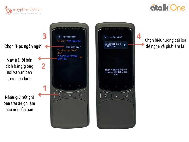 Máy phiên dịch Atalk One còn là trợ thủ đắc lực trong việc học ngoại ngữ