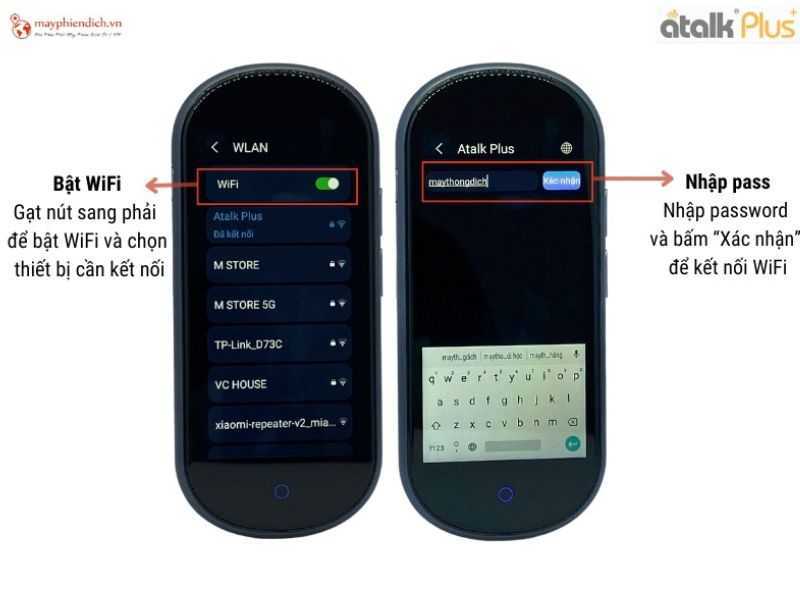 Cách kết nối wifi có sẵn trên máy phiên dịch