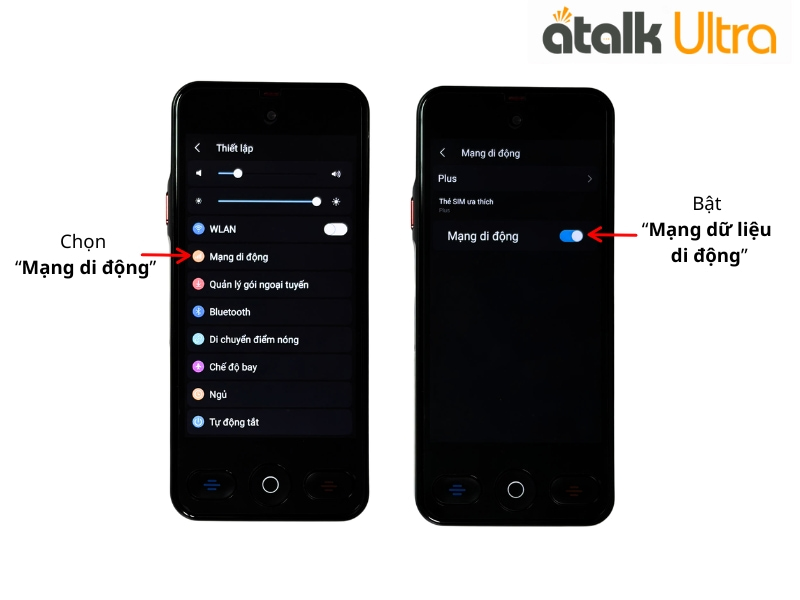 Cách Bật Mạng Di Động Nhanh Chóng Trên Máy Phiên Dịch Cuộc Gọi ATalk Ultra