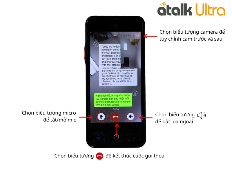 Cách Dịch Cuộc Gọi Video Trên Máy ATalk Ultra