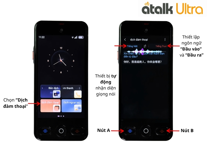 Hướng Dẫn Cách Dịch Đàm Thoại Trên ATalk Ultra
