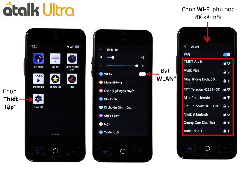 Hướng Dẫn Cách Kết Nối Wi-Fi Trên Máy Dịch Trực Tiếp ATalk Ultra