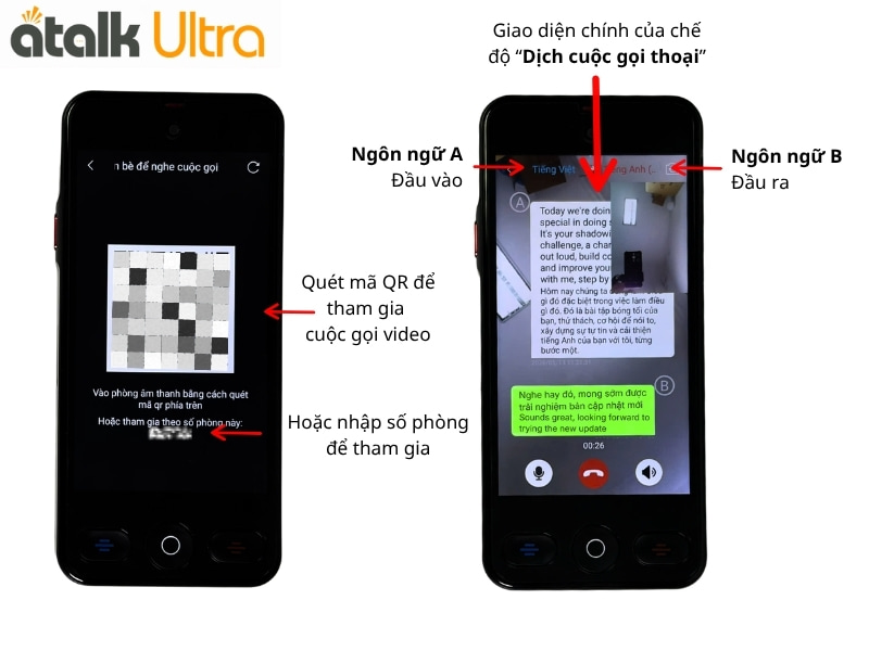 Hướng Dẫn Dịch Cuộc Gọi Video Trên Máy Dịch Thuật Tự Động ATalk Ultra