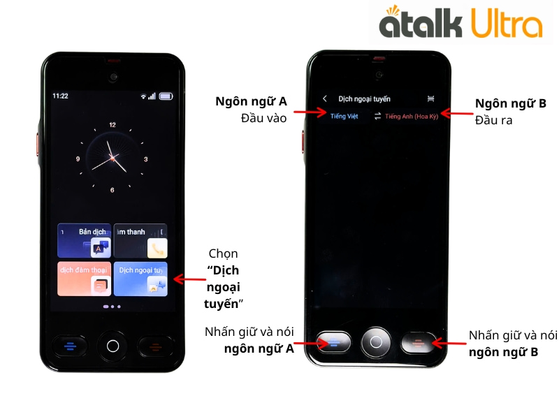 Hướng Dẫn Dịch Ngoại Tuyến Trên Máy Dịch Đa Ngôn Ngữ Cầm Tay ATalk Ultra