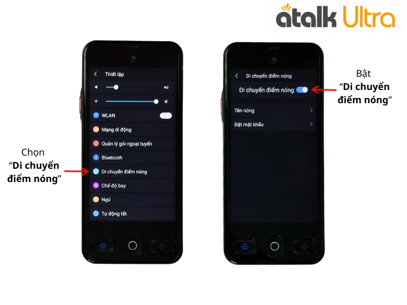 Hướng Dẫn Phát Wi-Fi Cho Thiết Bị Khác Trên Máy Thông Dịch Cuộc Gọi ATalk Ultra