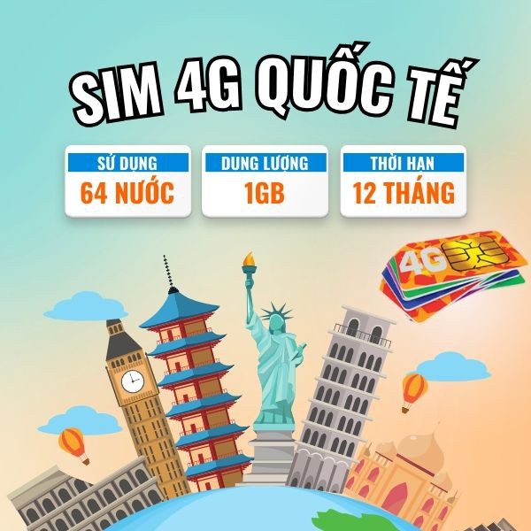 Sim 4G quốc tế Atalk sử dụng cho 64 quốc gia