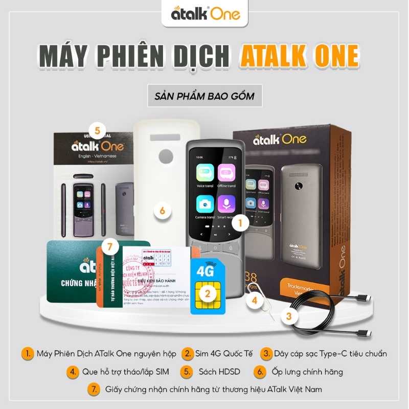 Trình dịch ghi âm của máy dịch đa ngôn ngữ Atalk One
