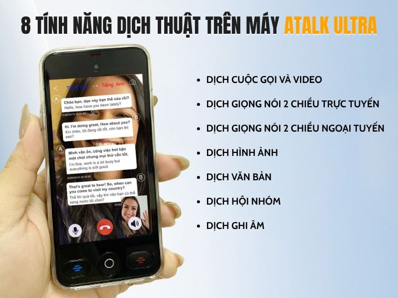 Review 8 Tính Năng Phiên Dịch Trên Máy Thông Dịch Ngôn Ngữ ATalk Ultra